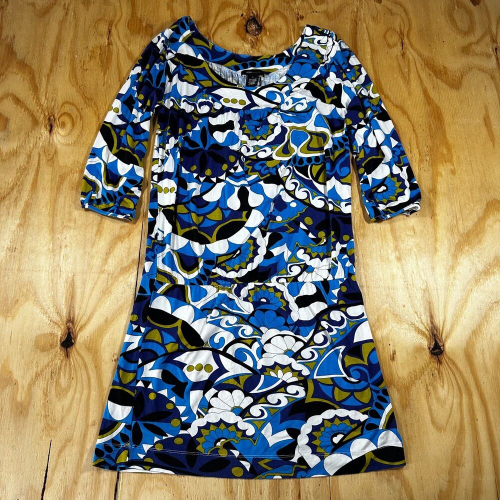 BCBGMAXAZRIA Abstract Psychedelic Geometric Print Dress - Size L